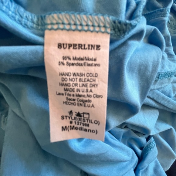 ~Surfer Line~ Blue Cold Shoulder Women's Top - Picture 6 of 6